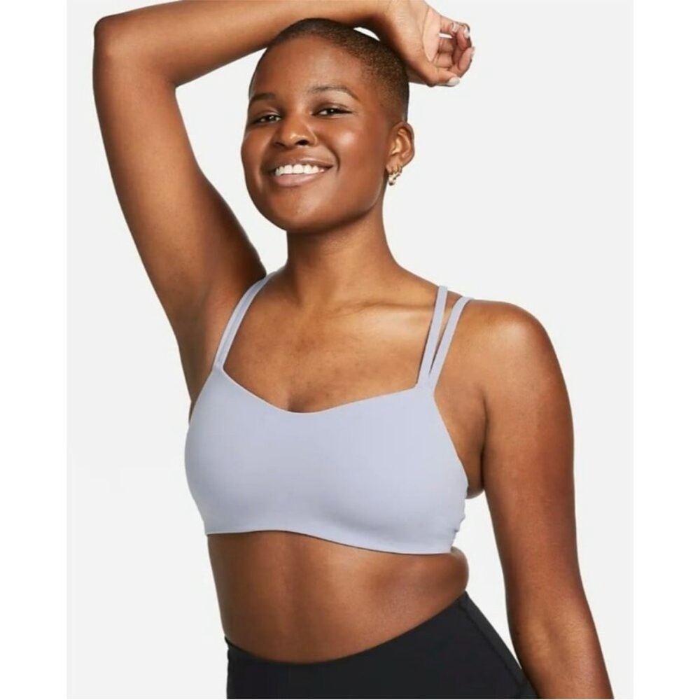 H29 L WOMEN'S NIKE ALATE BRA TOP DO6608-104 off white / cream NWT